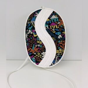 Vintage White and Colorful Oval Crossbody - Unique Design